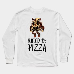 Evil Pizza Demon Fueled by Pizza Long Sleeve T-Shirt